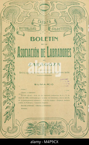 Boletn de la Asociacin de Labradores de Zaragoza (20200698808) Stockfoto