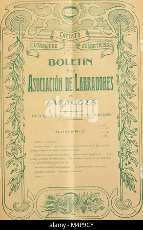 Boletn de la Asociacin de Labradores de Zaragoza (20200722428) Stockfoto