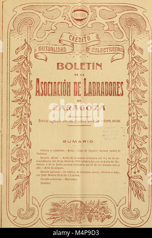 Boletn de la Asociacin de Labradores de Zaragoza (20388509485) Stockfoto