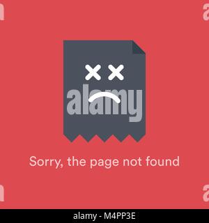 HTTP 404 Nicht gefunden Fehlermeldung, Hypertext Transfer Protocol Vector Illustration, rote Farbe standard response code auf roten Hintergrund. Stock Vektor