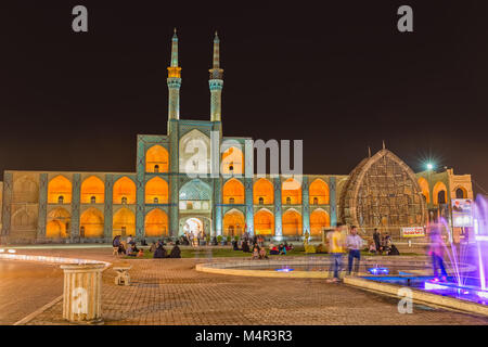 Amir Chakhmaq Komplex in Yazd bei Nacht Stockfoto