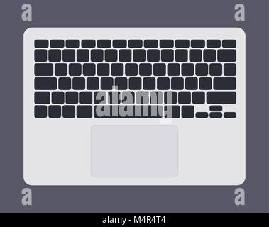 Weißer laptop computer Tastatur mit schwarzen Tasten Grafik vektor Illustration isoliert Stock Vektor