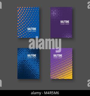 Minimale umfasst Design. Geometrische Muster eingestellt. Minimalistischer Identität Vorlage. Bunte halftone Gradienten. Vector Illustration Stock Vektor