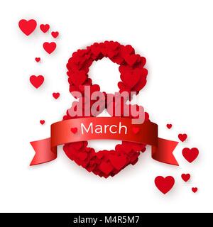 Internationalen Tag der Frau. Marh 8 Gruß Postkarte. Website Banner Konzept. Vector Illustration Stock Vektor