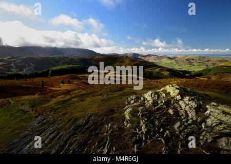 Herbst Sonnenlicht auf Lorton Tal von Herrn Sitz Stockfoto