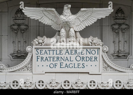 Das Symbol der brüderliche Auftrag der Eagles, Seattle, Washington, USA Stockfoto