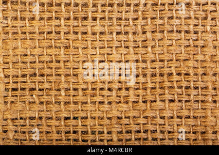 Textur von Sackleinen oder Hessischen oder Sackleinen Material, Sackleinen, Sack natürlichen Hintergrund. Stockfoto