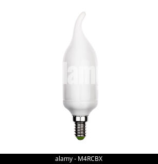 Exklusive LED-Lampe mit E14 Sockel isoliert auf Weiss. Hochauflösendes Foto. Stockfoto