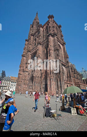 Kathedrale von Straßburg, Sehenswürdigkeiten von Straßburg, Elsaß, Bas-Rhin, Frankreich, Europa Stockfoto