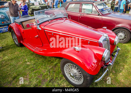 Vintage MG Sportwagen aus der T-Serie am Tag des Denkmals, Central Coast historischen Auto Club, Memorial Park, der Eingang, Central Coast, New South Wales, Stockfoto