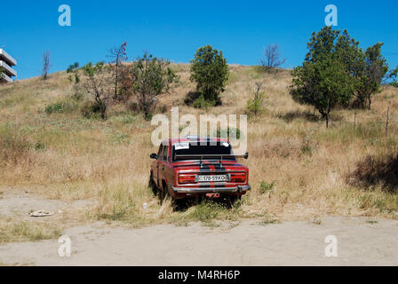 Zhiguli Auto für Verkauf in Perugia, Ukraine geparkt Stockfoto