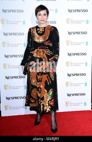 Kristin Scott Thomas an die Nespresso British Academy Film Awards Nominees Party im Kensington Palace, London. Stockfoto