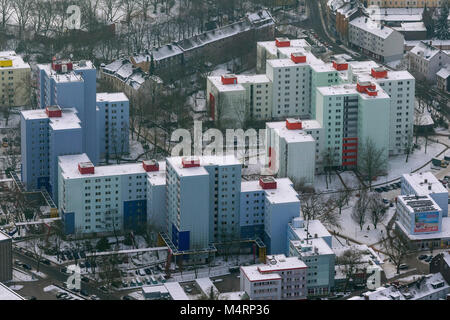 Luftaufnahme, Clarenberg, Nachbarschaft soziale Ausrichtung, Wohn- Hochhäuser, Dortmund, Ruhrgebiet, Nordrhein-Westfalen, Deutschland, Europa, Ruhrgebiet, Stockfoto