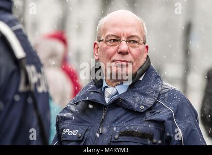 München, Bayern, Deutschland. 17 Feb, 2018. (Foto: Sachelle Babbar) Rainer Wendt, Chef der Deutschen Polizei Gewerkschaft (DPolG) Während der Münchner Sicherheitskonferenz wird angezeigt. Credit: Sachelle Babbar/ZUMA Draht/Alamy leben Nachrichten Stockfoto