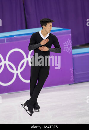 Nathan Chen, USA, Aktion, Eiskunstlaufen Kuer der Maenner, am 17.02.2018 Olympische Winterspiele 2018, vom 09.02. - 25.02.2018 in PyeongChang/Suedkorea. | Verwendung der weltweiten Kredit: dpa Picture alliance/Alamy leben Nachrichten Stockfoto