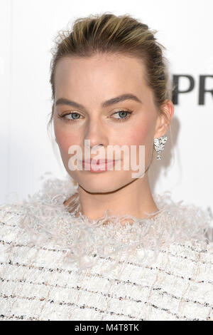 London, England. 17. Februar, 2018. Australische Schauspielerin Margot Robbie nimmt an den British Academy Film Awards Nominees Party im Kensington Palace in London, England. Credit: Paul Treadway/Alamy leben Nachrichten Stockfoto