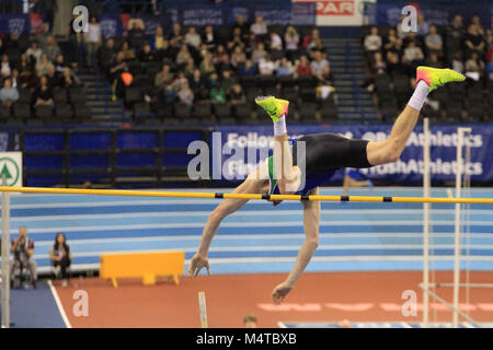 Adam Haag Hits die Pole im Pole Vault in der Arena Birmingham, als er konkurriert Britische Meister Kredit zu werden: Ben Stand/Alamy leben Nachrichten Stockfoto