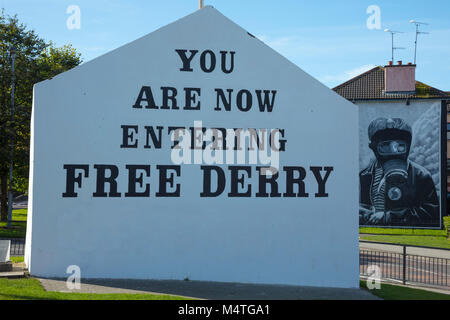 Free Derry Ecke in der Bogside, Derry City, County Derry, Nordirland. Stockfoto