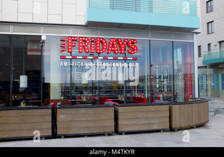 Brighton Marina de Februar 2018 - TGI Fridays Restaurant Stockfoto