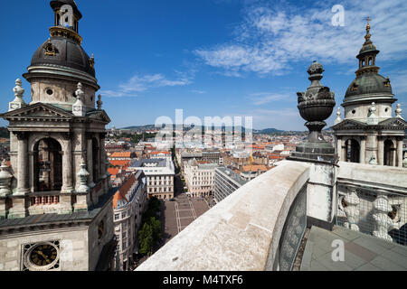 Ungarn, Budapest, Stadt, wie von Stephen's Basilica sicht Terrasse aus gesehen Stockfoto