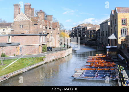 Magdalene College, Universität Cambridge, neben dem Fluss Cam in der Stadt Cambridge, England. Stockfoto