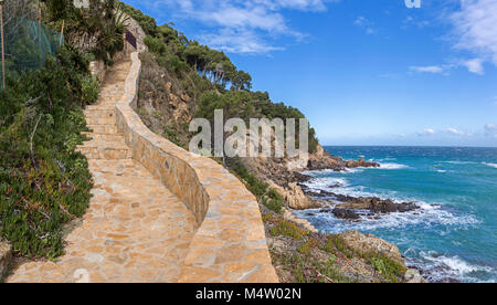 Cami de Ronda, ein Küstenweg entlang der Costa Brava, Katalonien Stockfoto