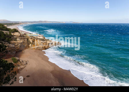 Luftbild der Küste an der Costa Brava in Katalonien Stockfoto