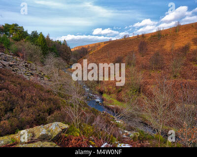 Goyt Valley, einer der schönsten Gegenden des Peak District National Park liegt zwischen Buxton und Whaley Bridge, einer schmalen malerischen Straße führen. Stockfoto