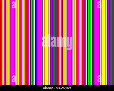 Abstrakt Rot, Gelb, Rosa, Grün, Violett und Weiß Gestreifte Muster Hintergrund in horizontaler Seitenverhältnis 3:2. Stockfoto
