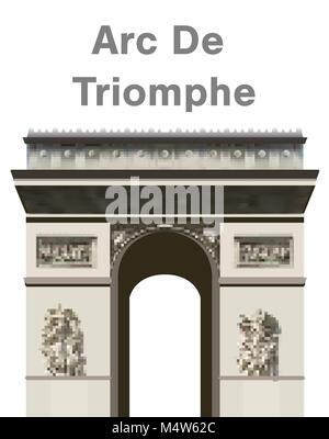 Arc de Triomphe oder Sieg Tor von Frankreich Stock Vektor