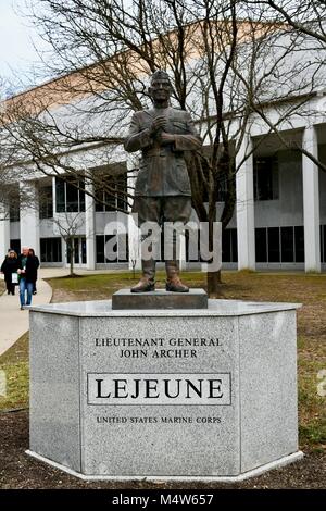 Generalleutnant John Archer Lejeune Statue an der United States Naval Academy, Annapois, MD, USA Stockfoto