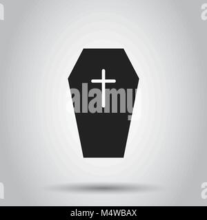 Halloween grab Symbol. Vector Illustration auf isolierte Hintergrund. Geschäftskonzept Grabstein rip tombstone Piktogramm. Stock Vektor