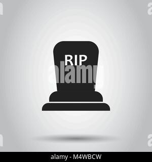 Halloween grab Symbol. Vector Illustration auf isolierte Hintergrund. Geschäftskonzept Grabstein rip tombstone Piktogramm. Stock Vektor