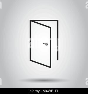Tür im Einklang. Vector Illustration auf isolierte Hintergrund. Das Konzept der offenen Tür Piktogramm. Stock Vektor