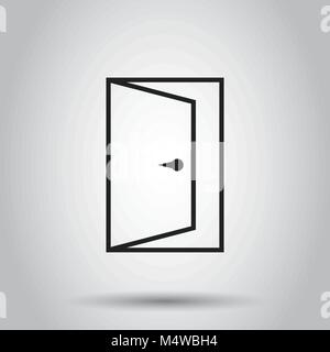 Tür im Einklang. Vector Illustration auf isolierte Hintergrund. Das Konzept der offenen Tür Piktogramm. Stock Vektor