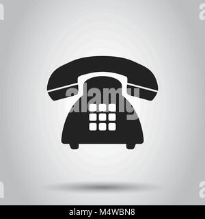 Auf das Symbol "Telefon". Vector Illustration auf isolierte Hintergrund. Business Konzept alte Telefon Piktogramm. Stock Vektor