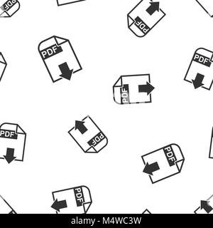 PDF-Download die nahtlose Muster Hintergrund. Business Flat Vector Illustration. PDF-format Board das Symbol Muster. Stock Vektor