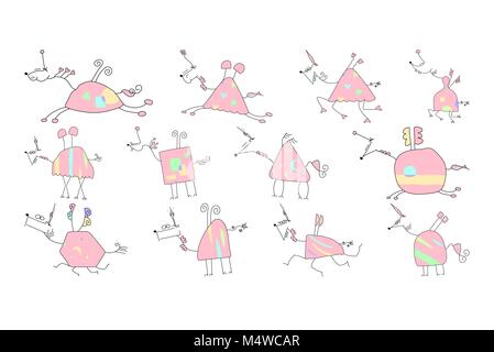 Vector Illustration einer Hand gezeichnet Einhorn Doodle Stock Vektor