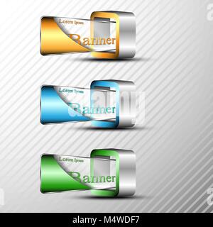 3d Banner Vorlage. Stock Vektor