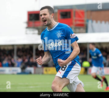 Förster' Jamie Murphy feiert ersten Ziel seiner Seite des Spiels zählen während der Ladbrokes schottischen Premiership Gleichen am SuperSeal, Stadion, Hamilton. Stockfoto