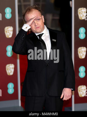 Toby Jones an der EE-British Academy Film Awards in der Royal Albert Hall, Kensington Gore, Kensington, London statt. Stockfoto