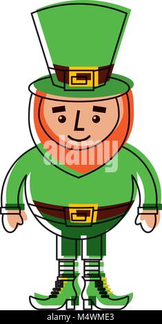 Cute cartoon Leprechaun st patricks day Maskottchen Charakter Stock Vektor