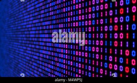Grosse Daten Konzept mit binären Code. glühende digitale Nummern 3d-Abbildung. Stockfoto