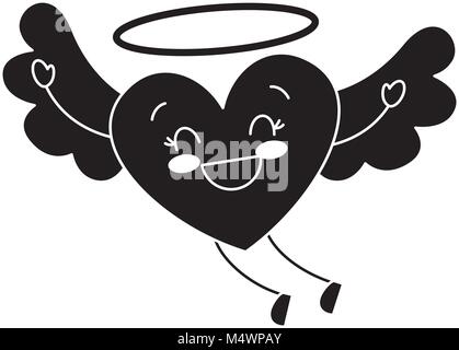 Süße liebe herz Nurflügler Romanze Stock Vektor