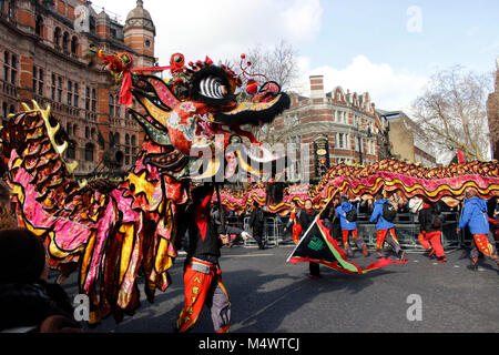 Das chinesische Neujahr feiern in London 2018 Credit: Alex Cavendish/Alamy leben Nachrichten Stockfoto