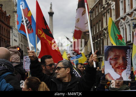 Freies Kurdistan März in London am 18/02/18 Quelle: Alex Cavendish/Alamy leben Nachrichten Stockfoto