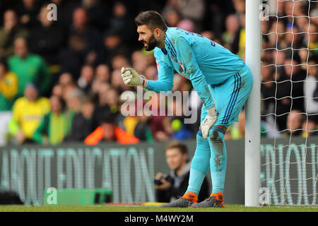 Norwich, UK. 18 Feb, 2018. Bartosz Bialkowski von Ipswich Town - Norwich City v Ipswich Town, Sky Bet Meisterschaft, Carrow Road, Norwich - 18. Februar 2018. Credit: Richard Calver/Alamy leben Nachrichten Stockfoto