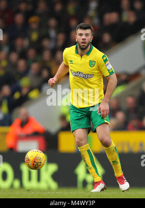 Norwich, UK. 18 Feb, 2018. Grant Hanley von Norwich City - Norwich City v Ipswich Town, Sky Bet Meisterschaft, Carrow Road, Norwich - 18. Februar 2018. Credit: Richard Calver/Alamy leben Nachrichten Stockfoto