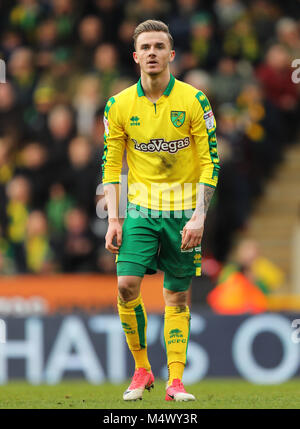 Norwich, UK. 18 Feb, 2018. James Maddison von Norwich City - Norwich City v Ipswich Town, Sky Bet Meisterschaft, Carrow Road, Norwich - 18. Februar 2018. Credit: Richard Calver/Alamy leben Nachrichten Stockfoto