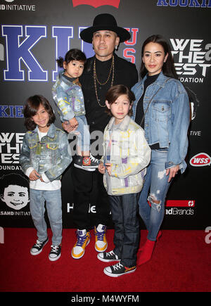 15. Februar 2018 – Los Angeles, Kalifornien, USA – 15. Februar 2018 – Los Angeles, Kalifornien – Tabu, Jaymie Dizon und Kinder. Rookie USA Fashion Show in den MILK Studios. Foto: F. Sadou/AdMedia Stockfoto